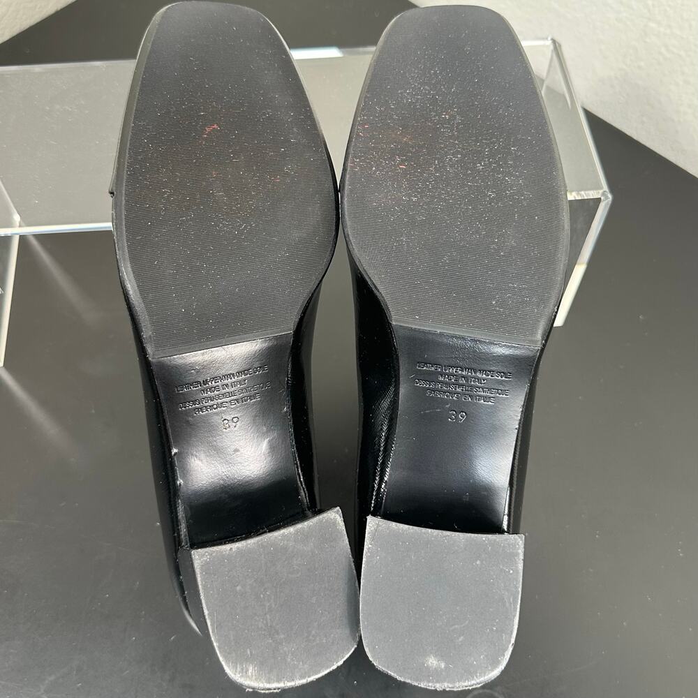 Napoleoni Women Black Patent Studded Block Heel Pumps Size 9 Preowned - Picture 10 of 11